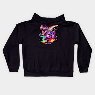 t rex skaterboard Kids Hoodie